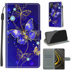 For Xiaomi Poco M3 / C11 Blue Golden Chain Butterflies