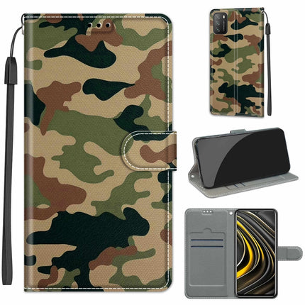 Voltage Coloured Drawing Magnetic Clasp Horizontal Flip PU Leather Case with Holder & Card Slots, For Xiaomi Poco M3