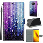 For Xiaomi Poco X3 NFC / C05 Purple Blue Water Drops