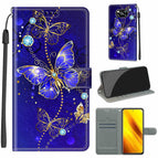 For Xiaomi Poco X3 NFC / C11 Blue Golden Chain Butterflies