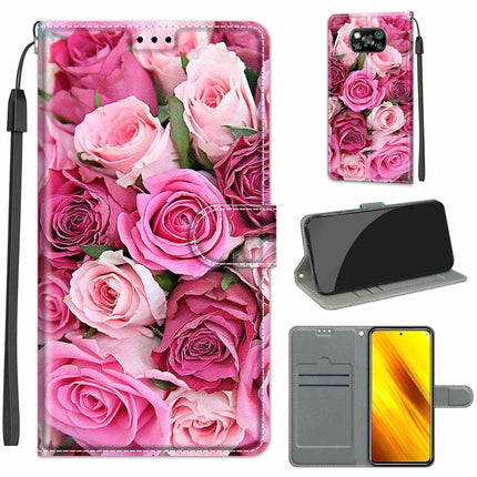 Voltage Coloured Drawing Magnetic Clasp Horizontal Flip PU Leather Case with Holder & Card Slots, For Xiaomi Poco X3 NFC
