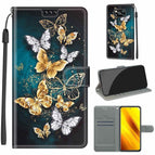 For Xiaomi Poco X3 NFC / C20 Gold Silver Flying Butterflies