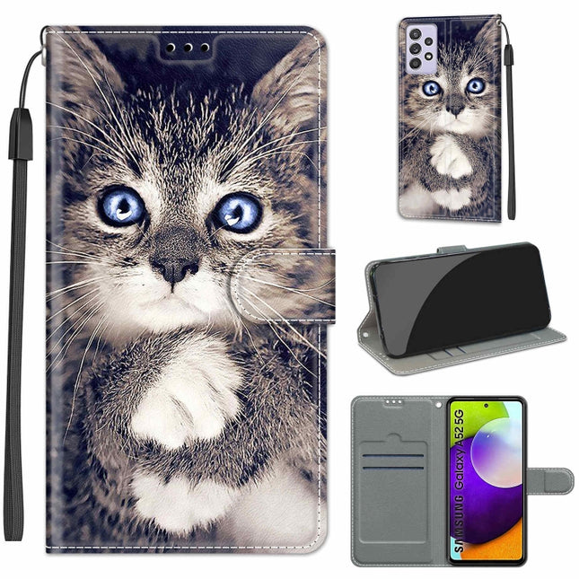 Voltage Colored Drawing Magnetic Clasp Horizontal Flip PU Leather Case with Holder & Card Slots, For Samsung Galaxy A52 5G
