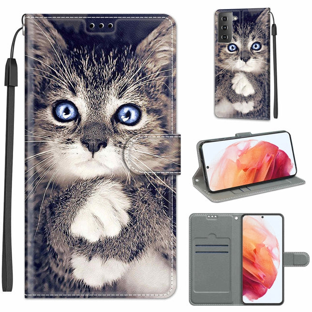 Voltage Colored Drawing Magnetic Clasp Horizontal Flip PU Leather Case with Holder & Card Slots, For Samsung Galaxy S21 5G