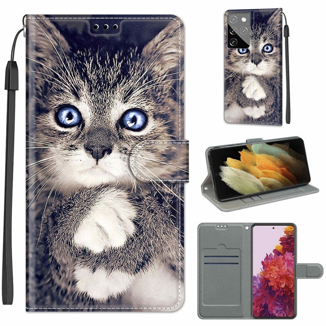 Voltage Colored Drawing Magnetic Clasp Horizontal Flip PU Leather Case with Holder & Card Slots, For Samsung Galaxy S21 Ultra 5G