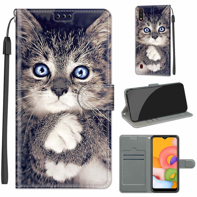 Voltage Colored Drawing Magnetic Clasp Horizontal Flip PU Leather Case with Holder & Card Slots, For Samsung Galaxy A01