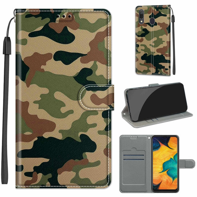 Voltage Colored Drawing Magnetic Clasp Horizontal Flip PU Leather Case with Holder & Card Slots, For Samsung Galaxy A30 / A20