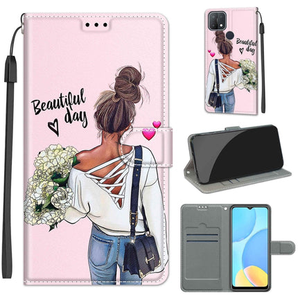 Voltage Coloured Drawing Magnetic Clasp Horizontal Flip PU Leather Case with Holder & Card Slots, For OPPO A15 / A15s