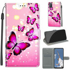 For OPPO A52 / A92 / A72 / C03 Gradient Pink Flying Butterflies