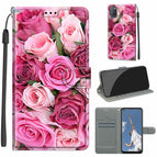 For OPPO A52 / A92 / A72 / C17 Green Leaf Pink Rose