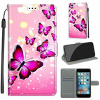 Für iPhone 6s / 6 / C03 Farbverlauf rosa fliegende Schmetterlinge
