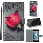 Für iPhone 6s / 6 / C14 Schwarze Wassertropfenrose