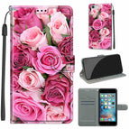 Für iPhone 6s / 6 / C17 Grünes Blatt Rosa Rose