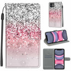For iPhone 11 / C13 Silver Pink Glitter
