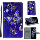 For iPhone 11 Pro / C11 Blue Golden Chain Butterflies