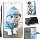 For iPhone 12 Pro Max / C15 Blue Sweater White Cat