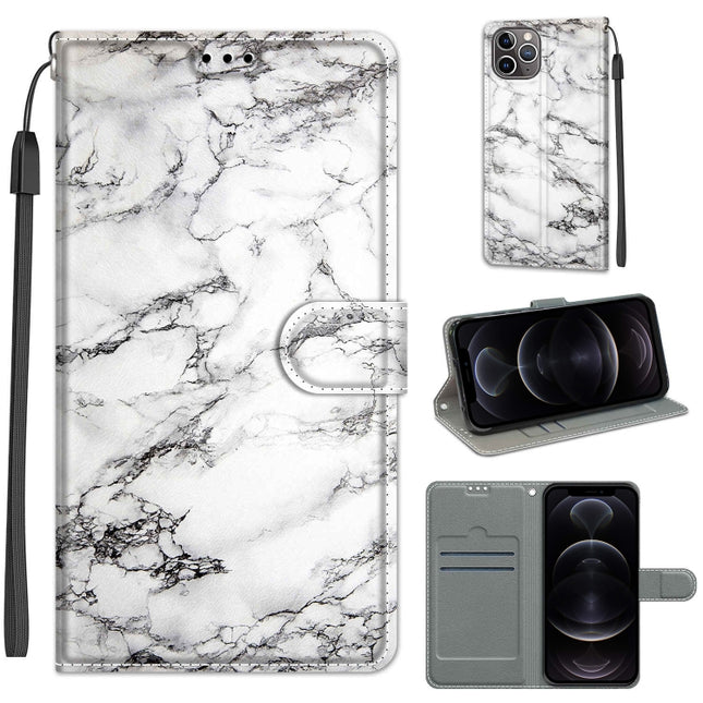 Estuche de cuero PU con tapa horizontal, cierre magnético y dibujo de colores de voltaje, con soporte y ranuras para tarjetas, para iPhone 12 Pro Max