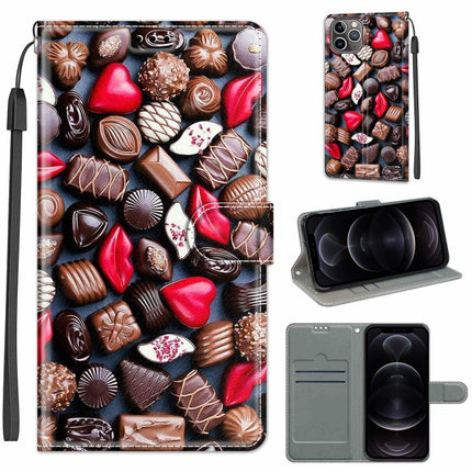 Estuche de cuero PU con tapa horizontal, cierre magnético y dibujo de colores de voltaje, con soporte y ranuras para tarjetas, para iPhone 12 Pro Max