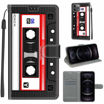 Estuche de cuero PU con tapa horizontal, cierre magnético y dibujo de colores de voltaje, con soporte y ranuras para tarjetas, para iPhone 12 Pro Max