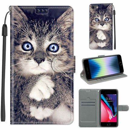 Estuche de cuero PU con tapa horizontal, cierre magnético y dibujo de colores de voltaje, con soporte y ranuras para tarjetas, para iPhone 12/12 Pro