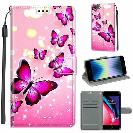 Estuche de cuero PU con tapa horizontal, cierre magnético y dibujo de colores de voltaje, con soporte y ranuras para tarjetas, para iPhone 12/12 Pro