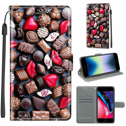 Estuche de cuero PU con tapa horizontal, cierre magnético y dibujo de colores de voltaje, con soporte y ranuras para tarjetas, para iPhone 12/12 Pro
