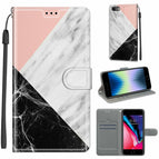 For iPhone SE 2022 / SE 2020 / 8 / 7 / C07 Rosa Blanco Negro