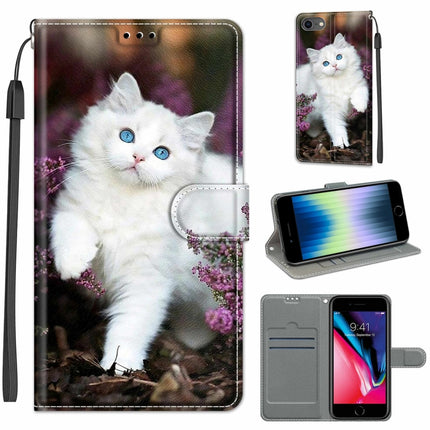 Estuche de cuero PU con tapa horizontal, cierre magnético y dibujo de colores de voltaje, con soporte y ranuras para tarjetas, para iPhone 12/12 Pro