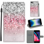 For iPhone SE 2022 / SE 2020 / 8 / 7 / C13 Brillo rosa plateado