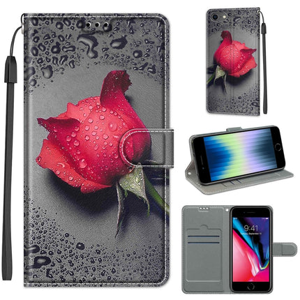 Estuche de cuero PU con tapa horizontal, cierre magnético y dibujo de colores de voltaje, con soporte y ranuras para tarjetas, para iPhone 12/12 Pro