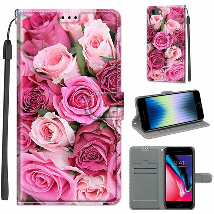 Estuche de cuero PU con tapa horizontal, cierre magnético y dibujo de colores de voltaje, con soporte y ranuras para tarjetas, para iPhone 12/12 Pro
