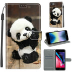 For iPhone SE 2022 / SE 2020 / 8 / 7 / Tablero de madera C18 Panda