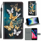 For iPhone SE 2022 / SE 2020 / 8 / 7 / Mariposas voladoras de oro y plata C20