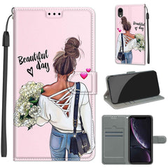 Voltage Colored Drawing Magnetic Clasp Horizontal Flip PU Leather Case with Holder & Card Slots, For iPhone XR