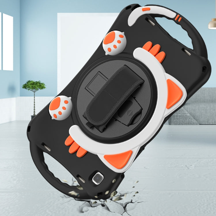 Cute Cat King Kids Shockproof EVA Protective Case with Holder & Shoulder Strap & Handle