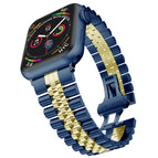 7 45mm / 6 & SE & 5 & 4 44mm / 3 & 2 & 1 42mm / Blue + Gold