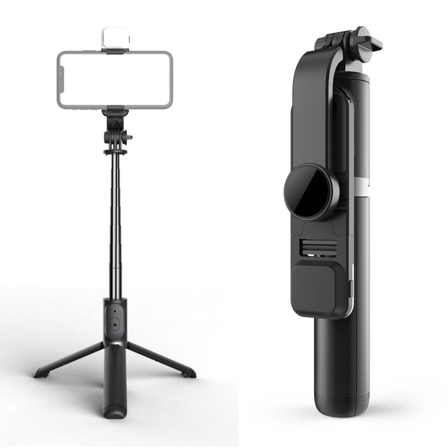 Q02S Fülllicht Bluetooth Selfie Stick Stativ Handyhalter, Q02S (Schwarz), Q02S (Weiß)