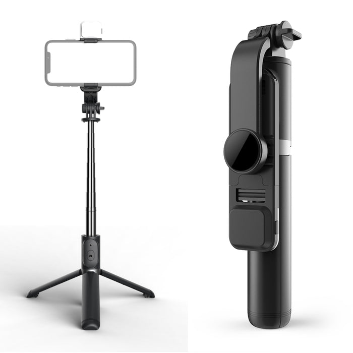 Q02S Fülllicht Bluetooth Selfie Stick Stativ Handyhalter, Q02S (Schwarz), Q02S (Weiß)