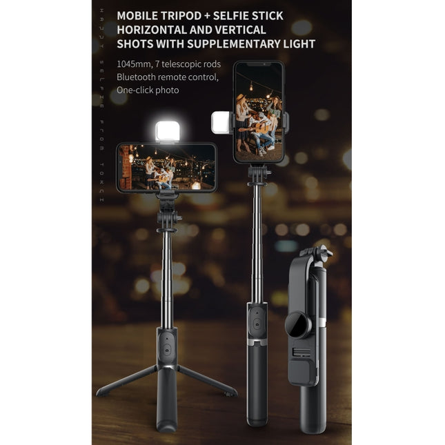 Q02S Fülllicht Bluetooth Selfie Stick Stativ Handyhalter, Q02S (Schwarz), Q02S (Weiß)