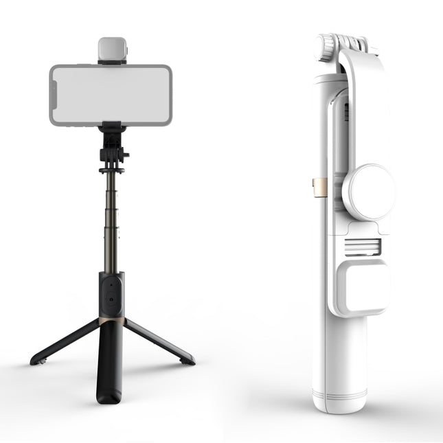 Q03S Fülllicht Bluetooth Selfie Stick Stativ Handyhalter, Q03S (Schwarz), Q03S (Weiß)