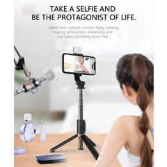 Q03S Fill Light Bluetooth Selfie Stick Tripod Mobile Phone Holder, Q03S(Black), Q03S(White)