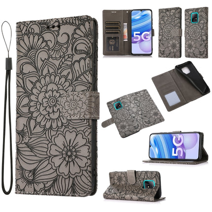 Skin Feel Embossed Sunflower Horizontal Flip Leather Case with Holder & Card Slots & Wallet & Lanyard, For Xiaomi Redmi 9, For Xiaomi Redmi 10X 5G, For Xiaomi Redmi K30 Pro, For Xiaomi Mi CC9 Pro