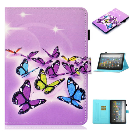 Coloured Drawing Stitching Horizontal Flip Leather Case with Holder & Card Slot & Sleep / Wake-up Function, For Amazon Fire HD 10 (2021)