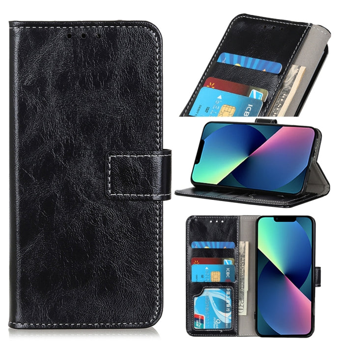 Horizontale Flip-Lederhülle mit Retro-Crazy-Horse-Textur, Halter &amp; Kartenfächern &amp; Bilderrahmen &amp; Geldbörse, für iPhone 13 mini, für iPhone 13, für iPhone 13 Pro, für iPhone 13 Pro Max, für Nokia C10 / C20