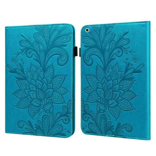 Horizontale Klapphülle aus Leder mit Spitzen-Blumenprägung, Halter, Kartenfächern, Geldbörse, Bilderrahmen und Schlaf-/Weckfunktion, für iPad 9.7 2018/9.7 2017/Air 2/Air, für iPad mini 2019/4/3/2/1, für iPad Pro 10.5 2017/10.2 2019