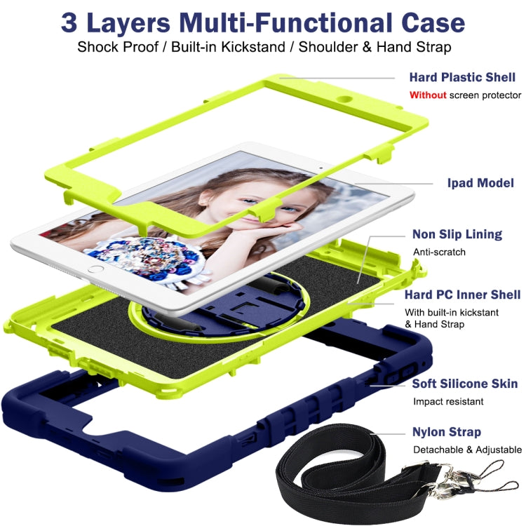 360-Grad-Drehung, kontrastfarbene, stoßfeste Silikon- und PC-Hülle mit Halterung, Handgriffschlaufe und Schultergurt, für iPad mini (2019)/4, für Samsung Galaxy Tab A7 10.4 (2020) T500/T505