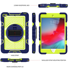 360 Degree Rotation Contrast Color Shockproof Silicone + PC Case with Holder & Hand Grip Strap & Shoulder Strap, For iPad mini (2019) / 4, For Samsung Galaxy Tab A7 10.4 (2020) T500/T505