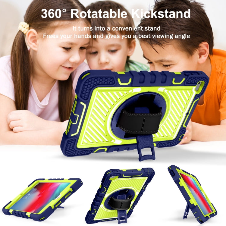 360-Grad-Drehung, kontrastfarbene, stoßfeste Silikon- und PC-Hülle mit Halterung, Handgriffschlaufe und Schultergurt, für iPad mini (2019)/4, für Samsung Galaxy Tab A7 10.4 (2020) T500/T505
