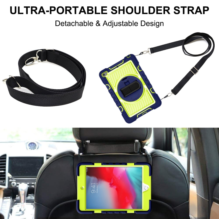 360-Grad-Drehung, kontrastfarbene, stoßfeste Silikon- und PC-Hülle mit Halterung, Handgriffschlaufe und Schultergurt, für iPad mini (2019)/4, für Samsung Galaxy Tab A7 10.4 (2020) T500/T505
