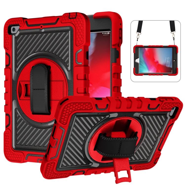 360-Grad-Drehung, kontrastfarbene, stoßfeste Silikon- und PC-Hülle mit Halterung, Handgriffschlaufe und Schultergurt, für iPad mini (2019)/4, für Samsung Galaxy Tab A7 10.4 (2020) T500/T505